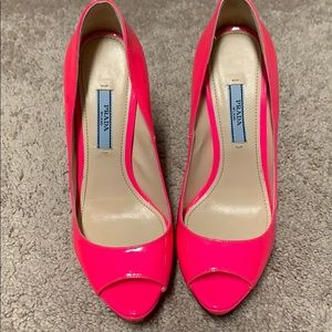 Prada peep toe pumps